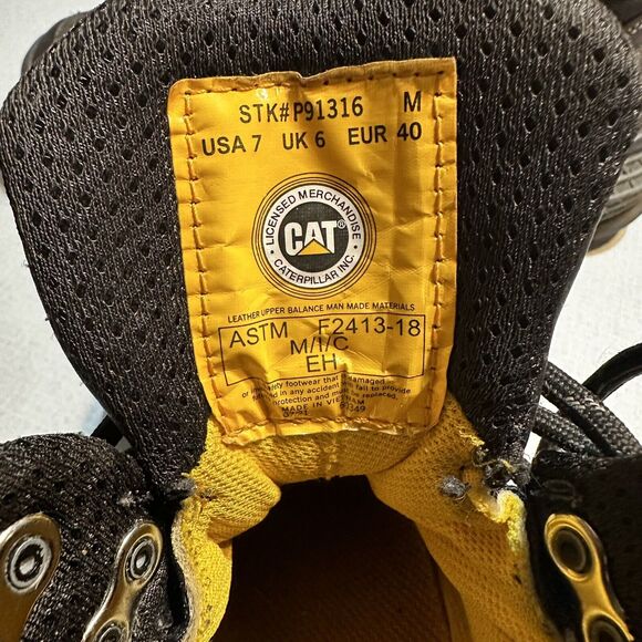 Cat Work Boots Waterproof Footwear Provoke Mid‎ Alloy Toe Men's Size 7 Black - Picture 4 of 16